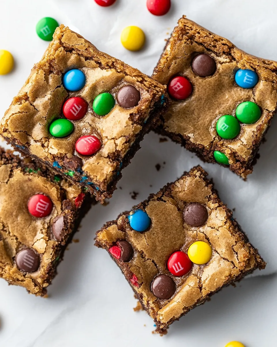 Easy Chewy Brown Butter M&M Blondies recipe photo