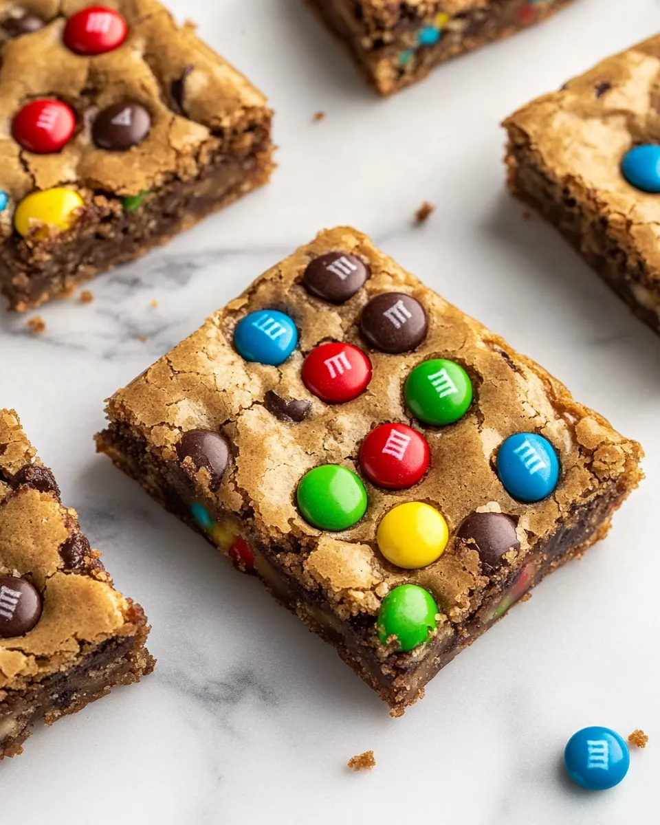 Tasty Chewy Brown Butter M&M Blondies shot