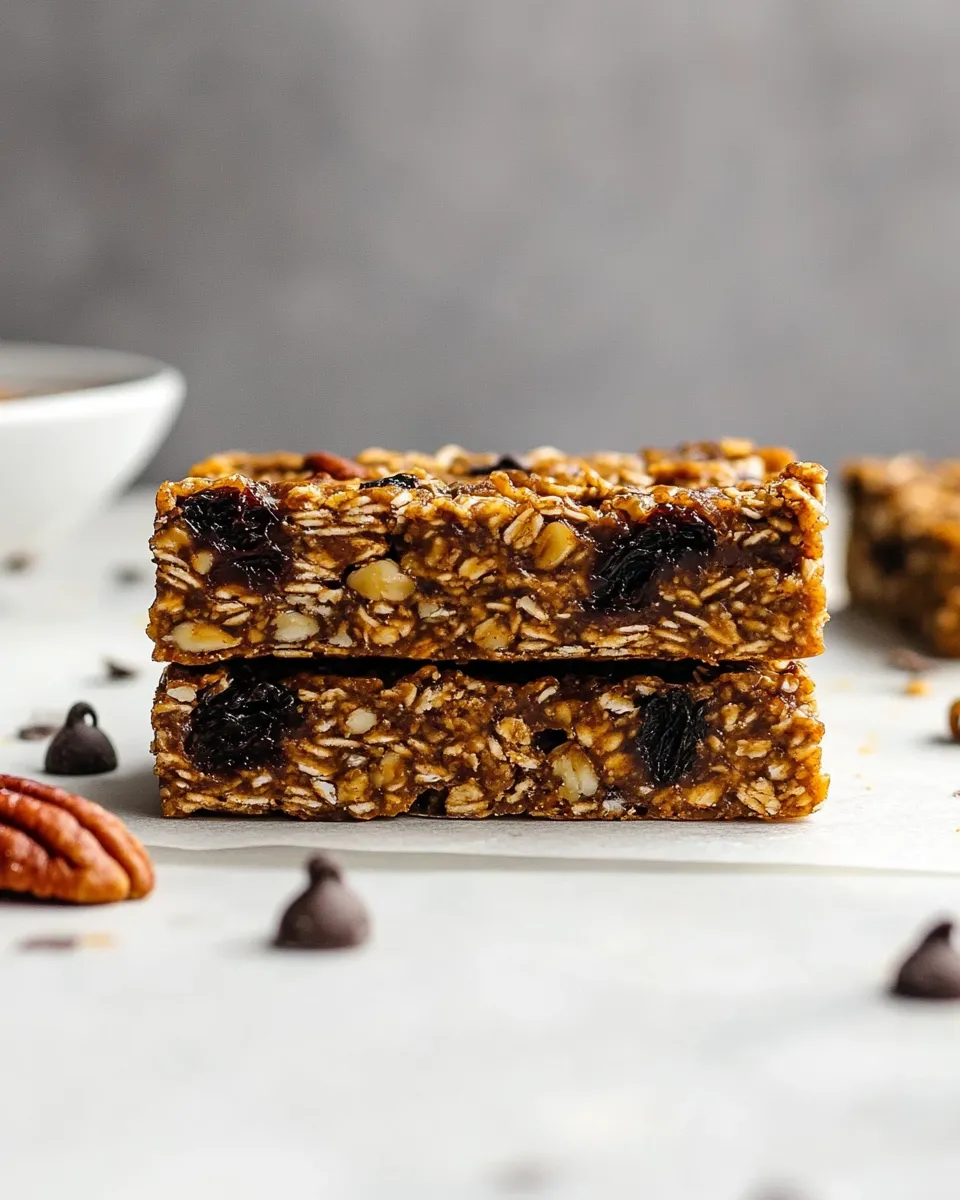 Best Chewy Granola Bars With Pecans, Raisins, and Chocolate Chips shot