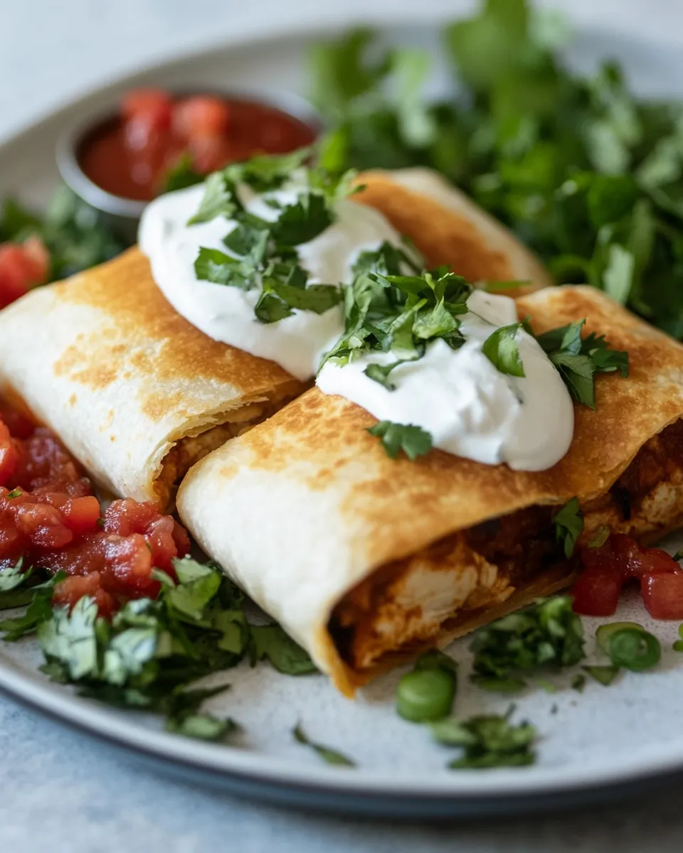Easy Chicken Chimichangas food shot