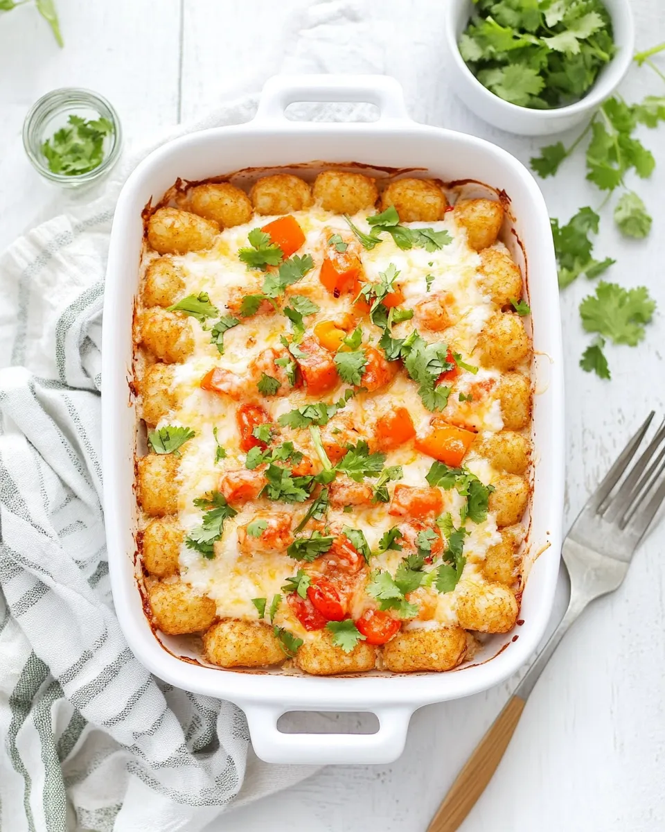 Easy Chicken Fajita Tater Tot Breakfast Casserole photo