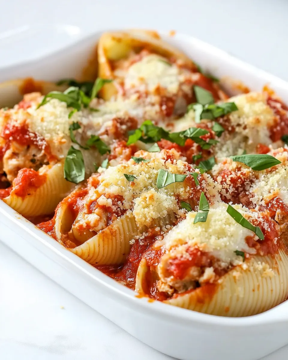Classic Chicken Parmesan Stuffed Shells dish photo