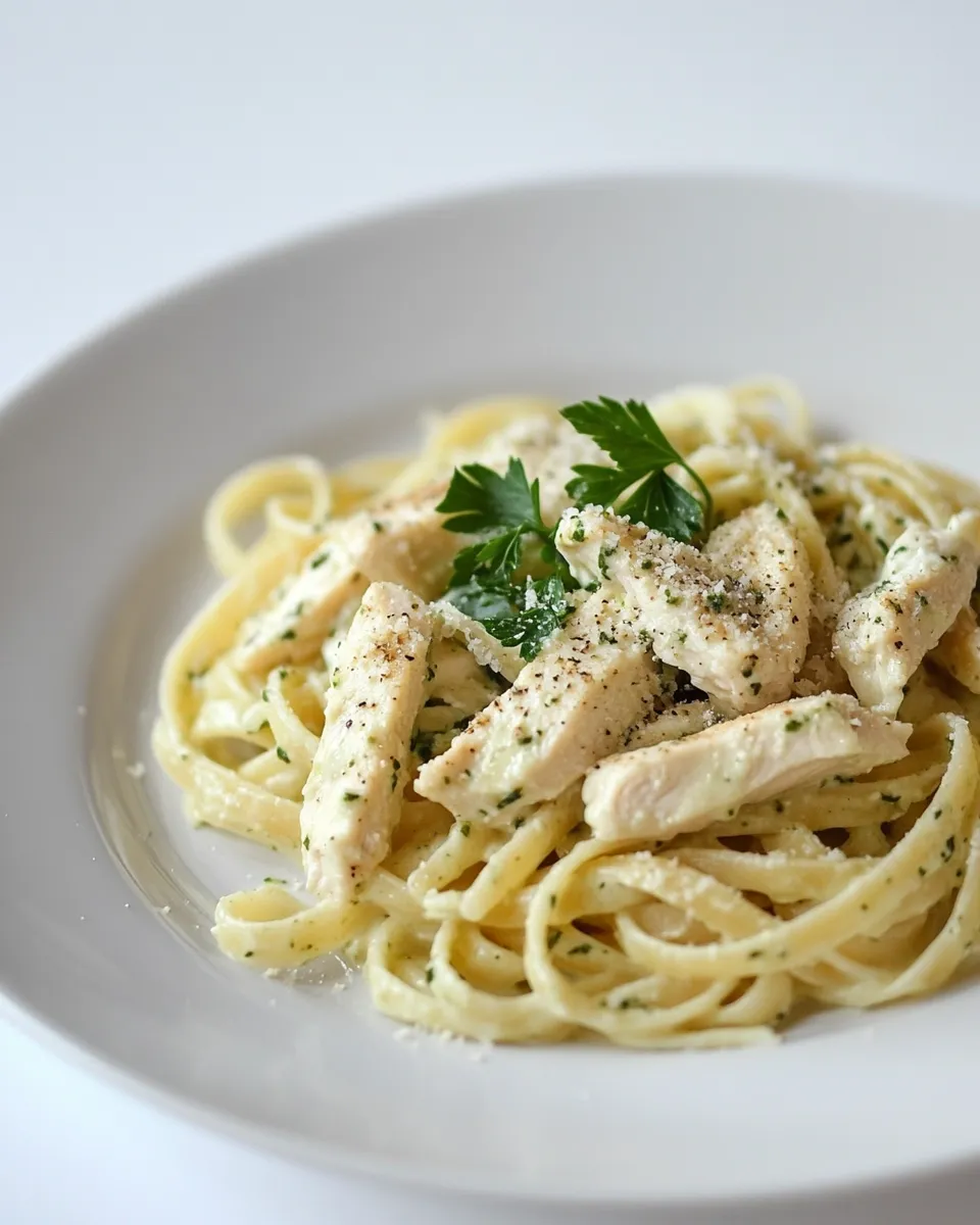 Homemade Chicken Pesto Alfredo Pasta photo