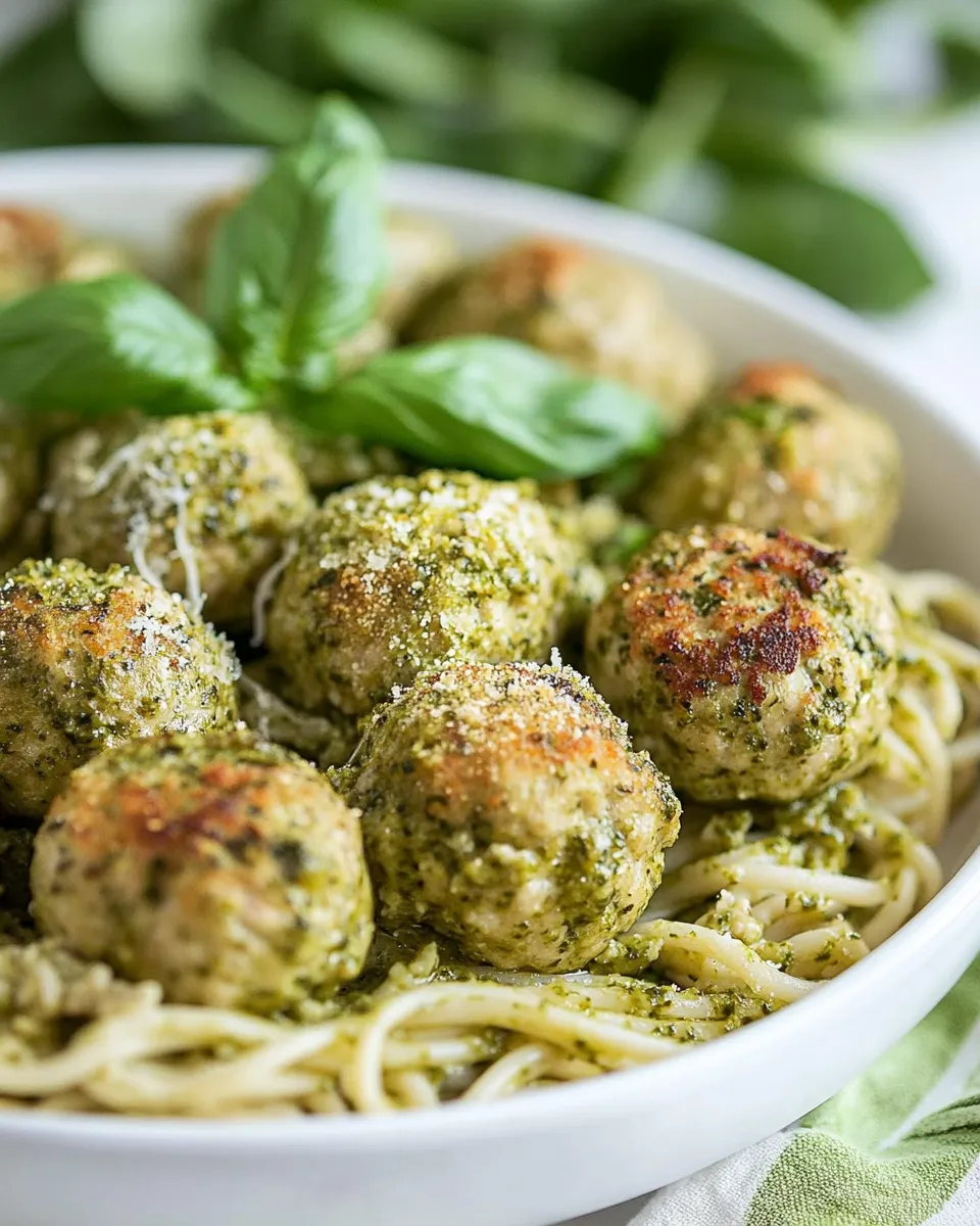 Easy Chicken Pesto Meatballs photo