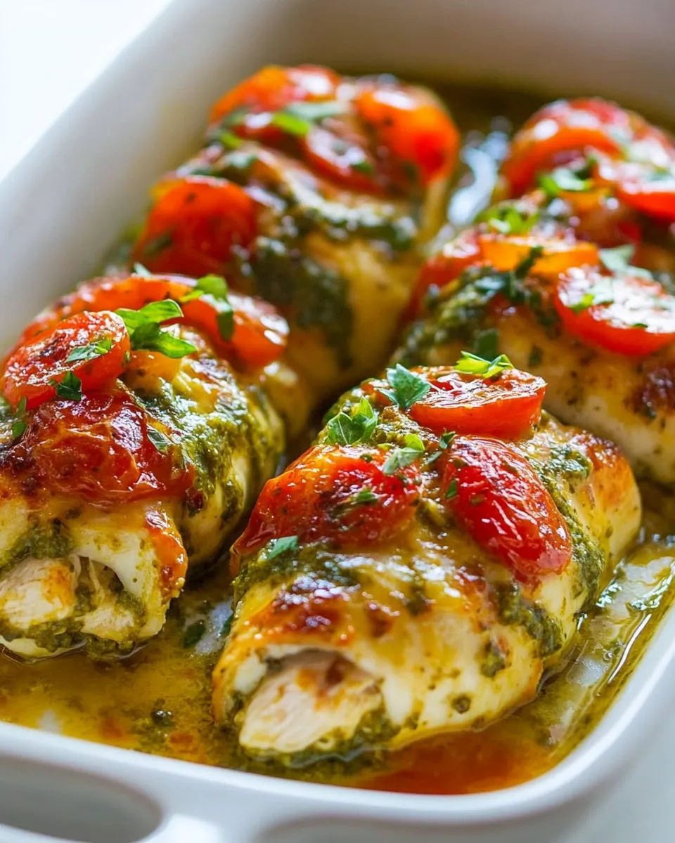 Delicious Chicken Pesto Roll Ups shot
