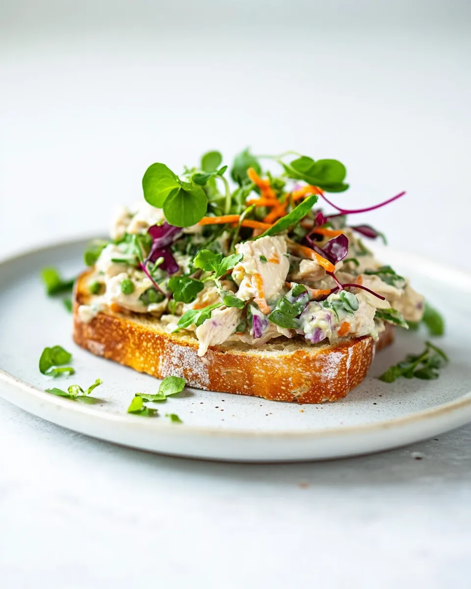 Easy Chicken Salad Tartine Toasts recipe image