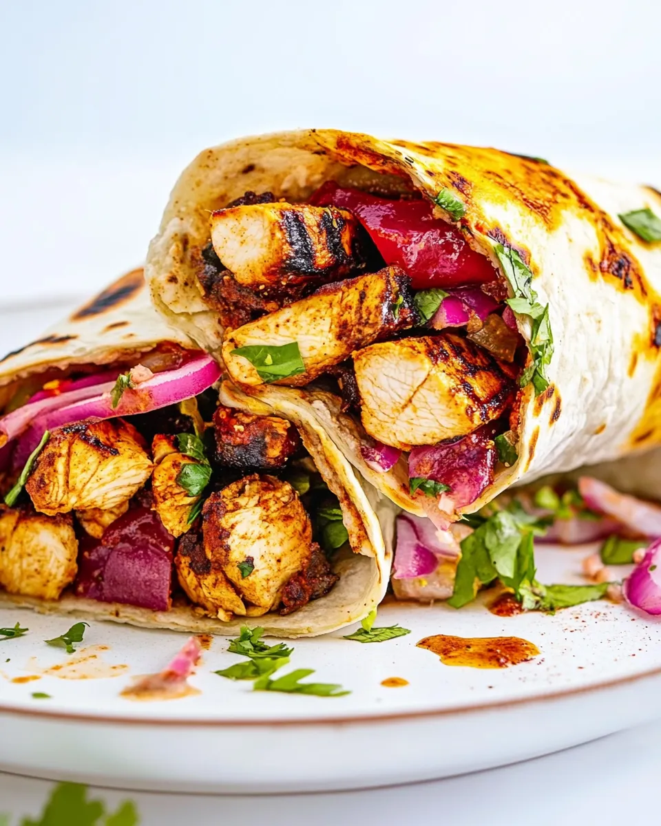 Delicious Chicken Shawarma Wraps shot