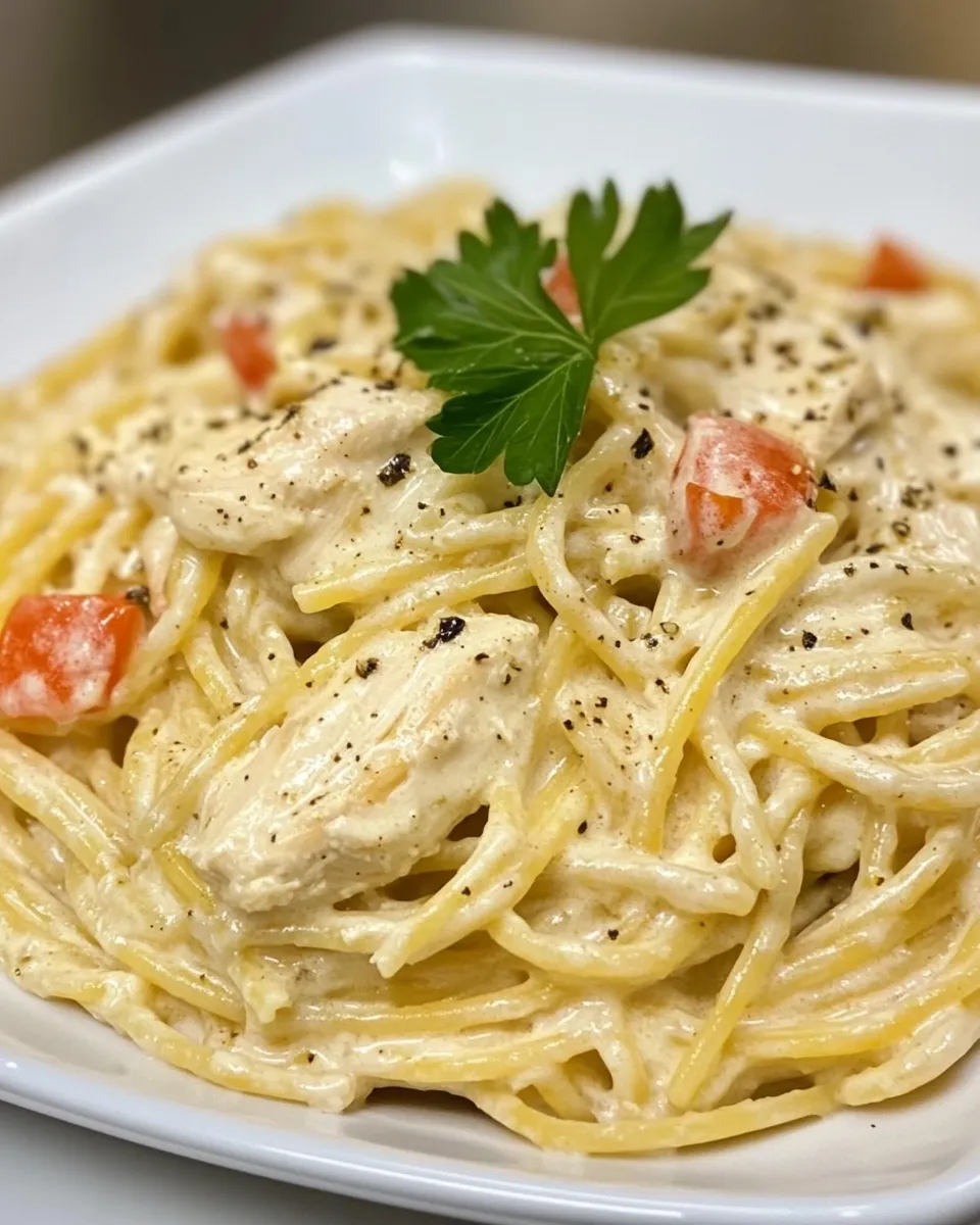 Classic Chicken Spaghetti: A Comforting, Creamy, and Flavorful Dish recipe image