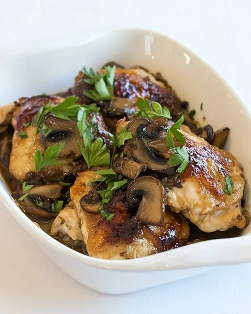 Quick Chicken Thighs with Mushrooms shot