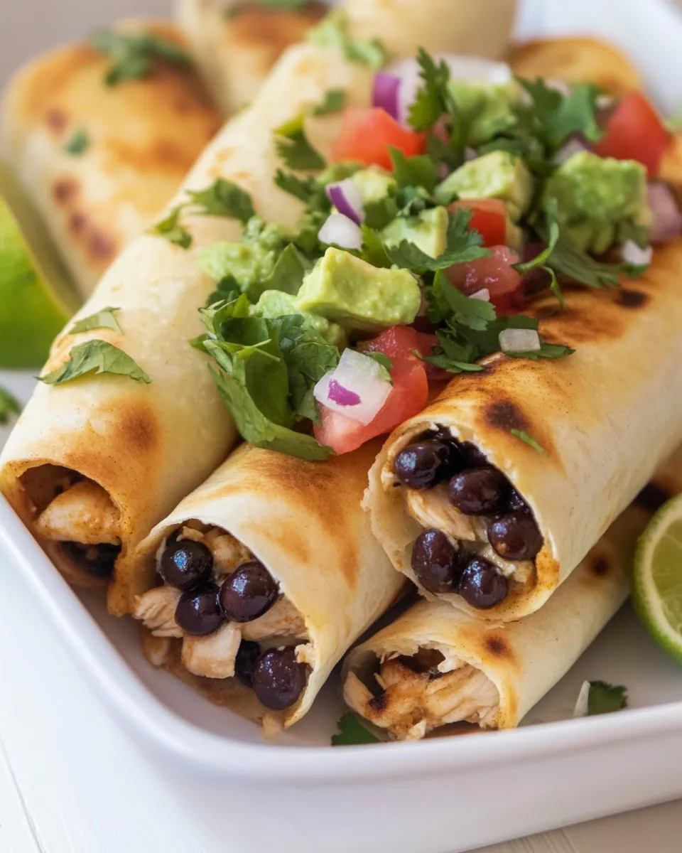 Delicious Chicken and Black Bean Flautas recipe photo