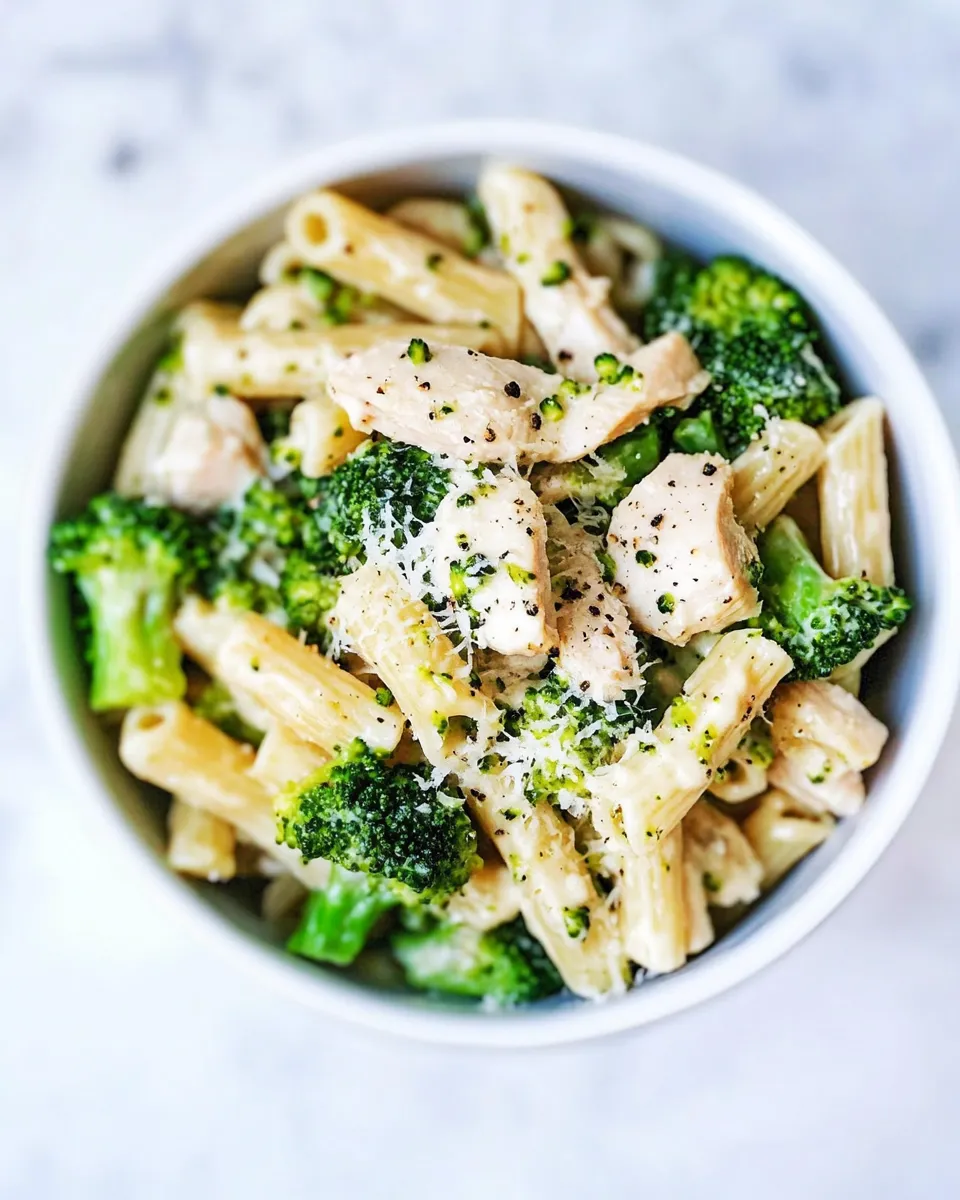Delicious Chicken and Broccoli Pasta shot