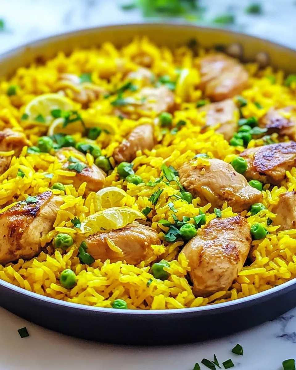 Easy Chicken and Yellow Rice Skillet shot