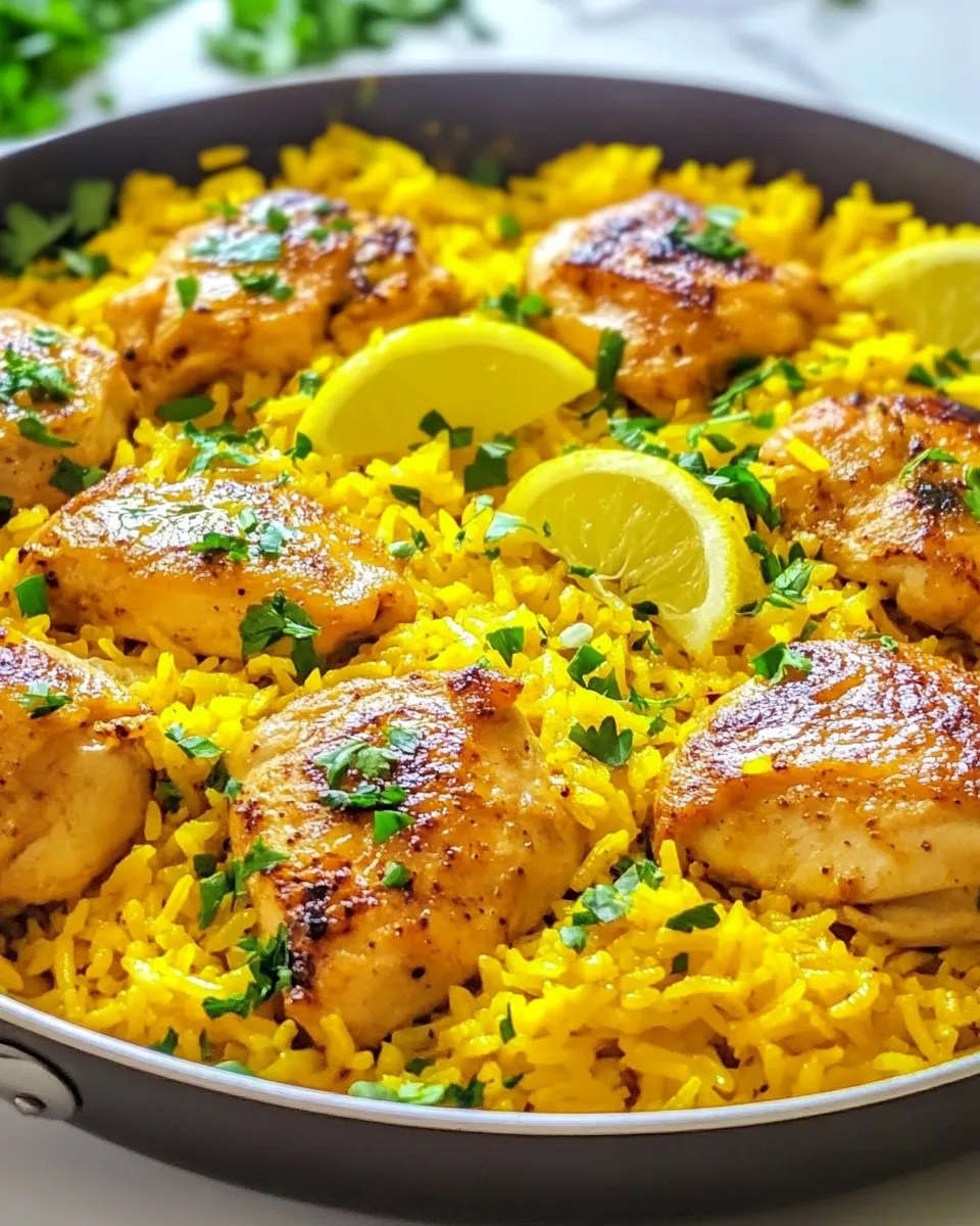 Delicious Chicken and Yellow Rice Skillet recipe image