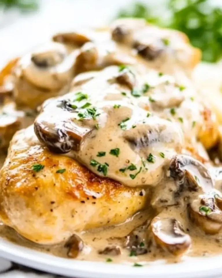 Homemade Chicken with Mushroom Cream Sauce photo