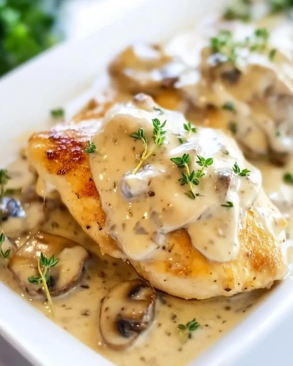 Delicious Chicken with Mushroom Cream Sauce dish photo