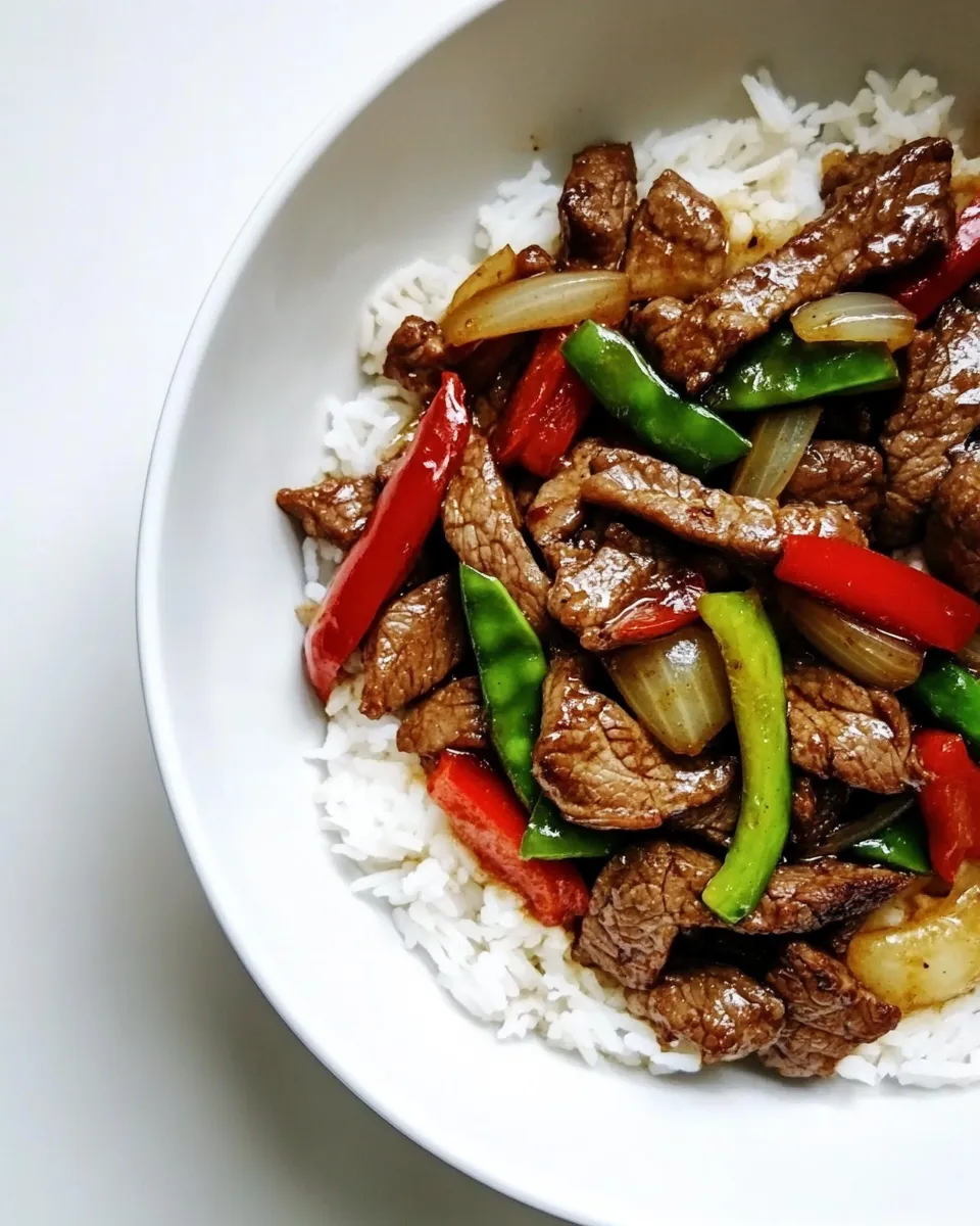 Homemade Chili Garlic Beef Stir Fry with Coconut Jasmine Rice. recipe photo