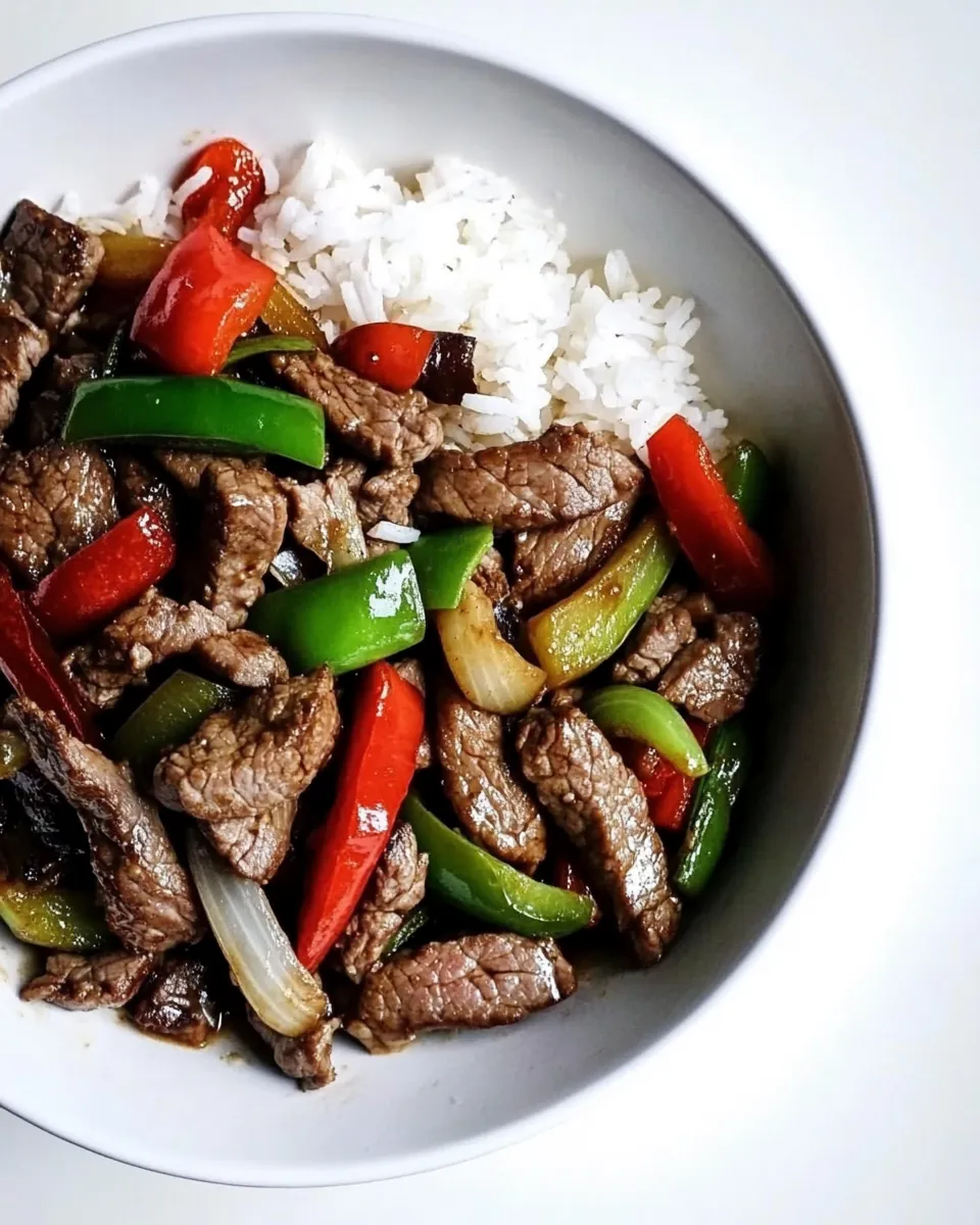 Classic Chili Garlic Beef Stir Fry with Coconut Jasmine Rice. dish photo