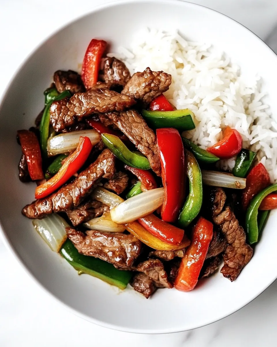 Easy Chili Garlic Beef Stir Fry with Coconut Jasmine Rice. food shot