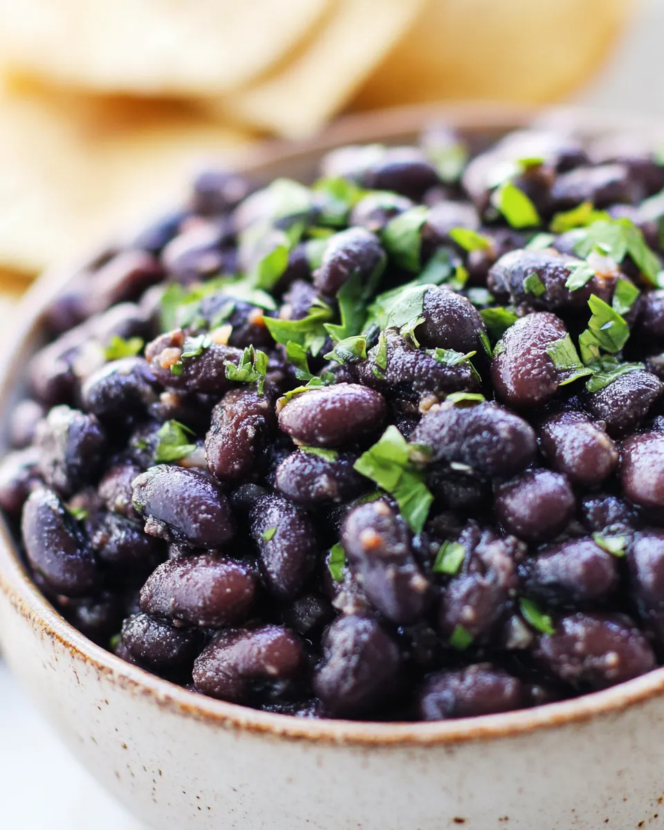 Delicious Chipotle Black Beans Recipe (Copycat) with shot