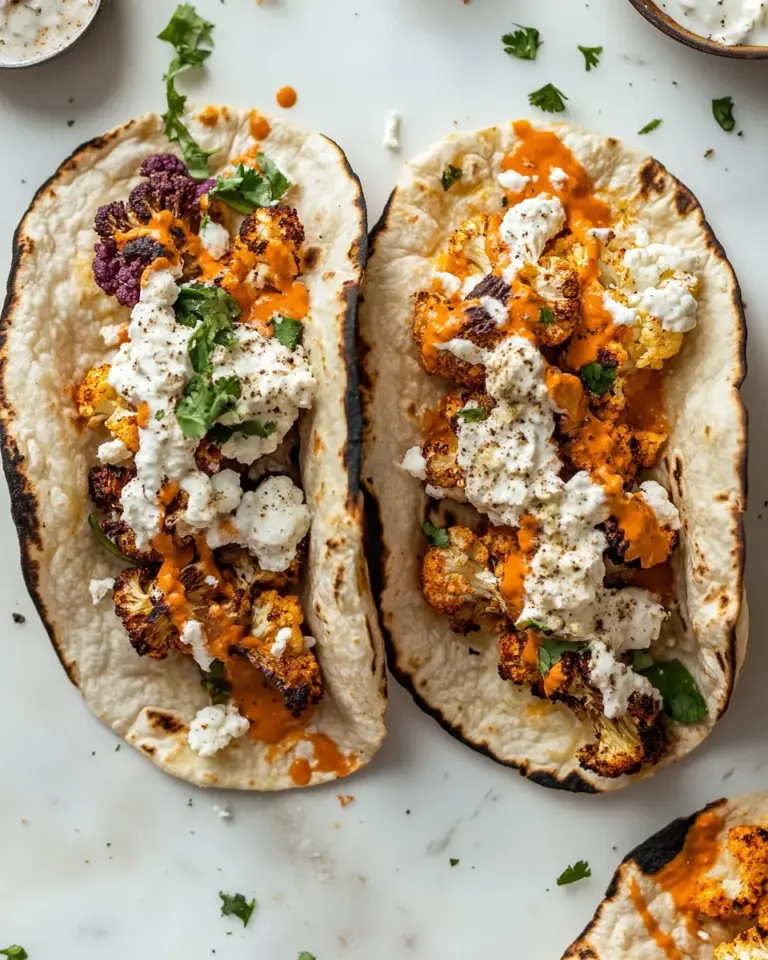 Easy Chipotle Roasted Cauliflower Pitas. recipe photo