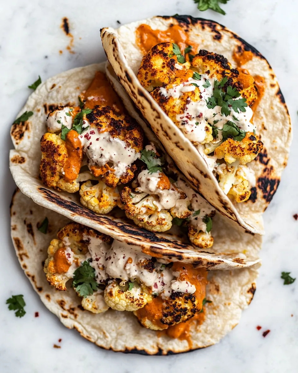 Healthy Chipotle Roasted Cauliflower Pitas. recipe image
