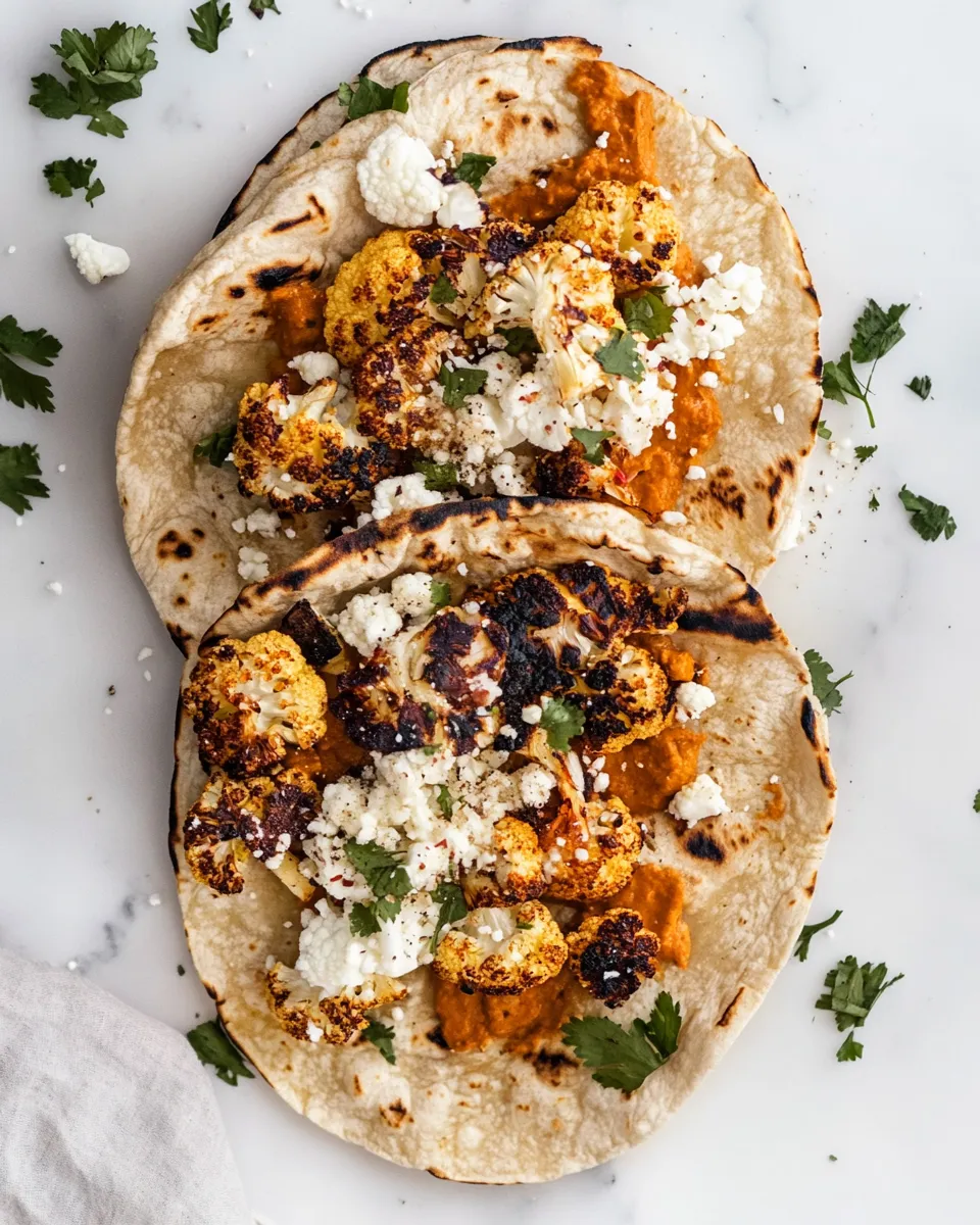 Homemade Chipotle Roasted Cauliflower Pitas. image