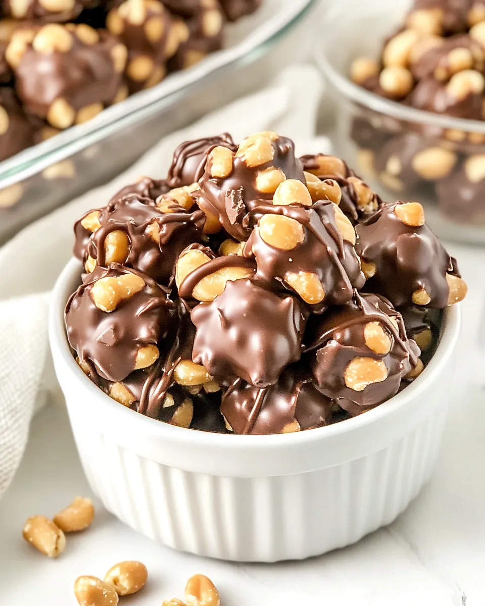 Homemade Chocolate Butterscotch Peanut Clusters image