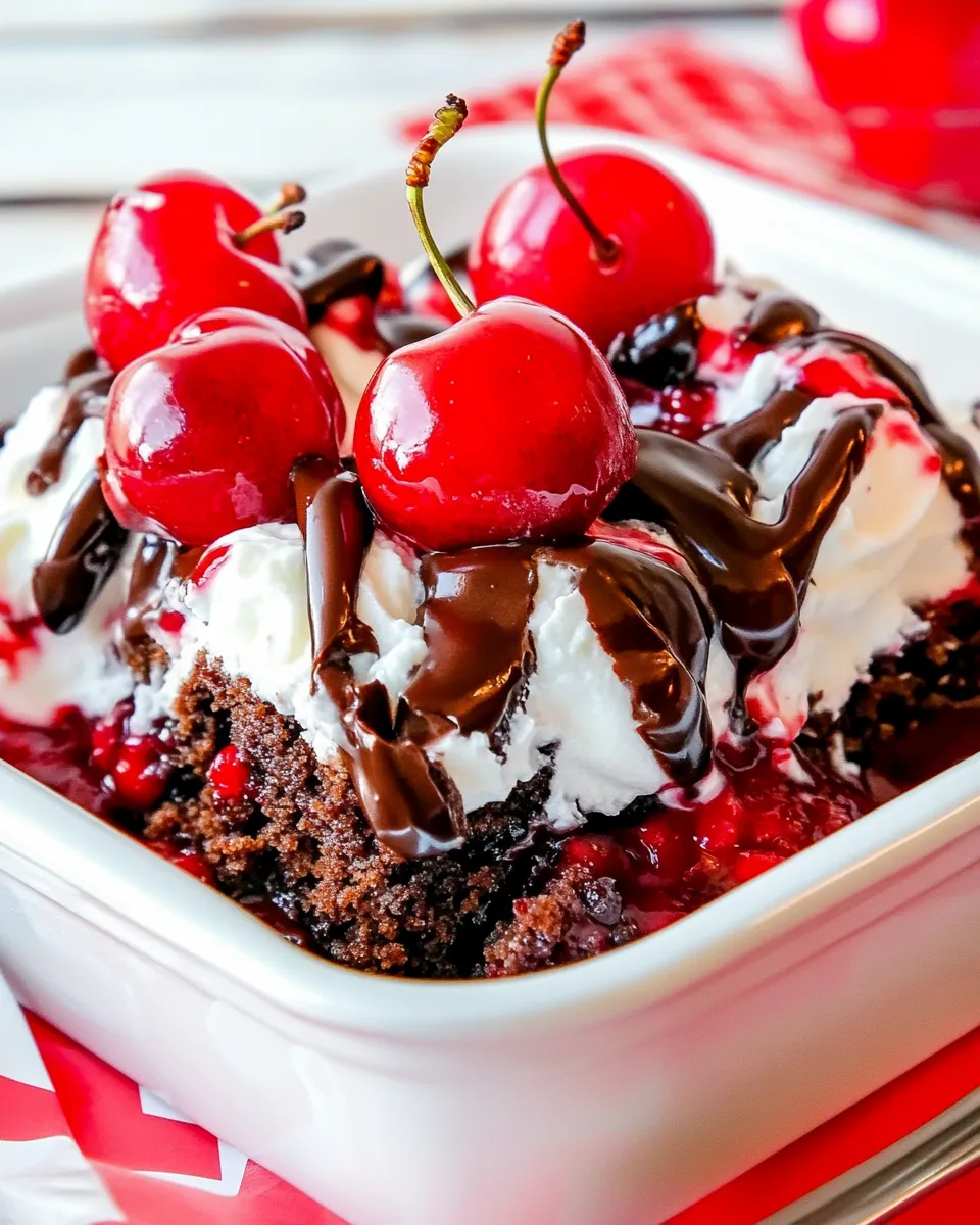 Best Chocolate Cherry Dump Cake shot