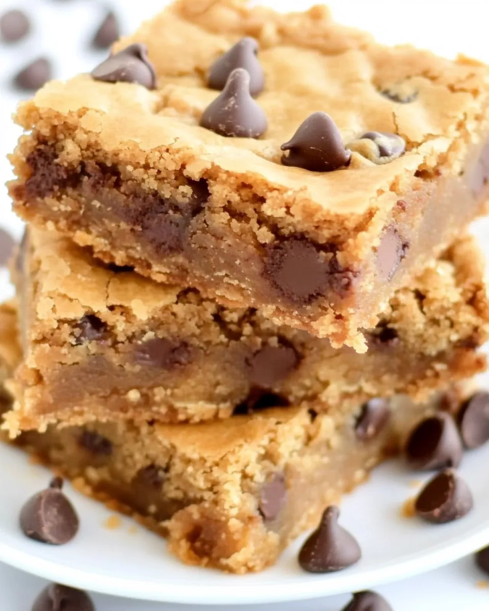 Homemade Chocolate Chip Blondies Recipe photo