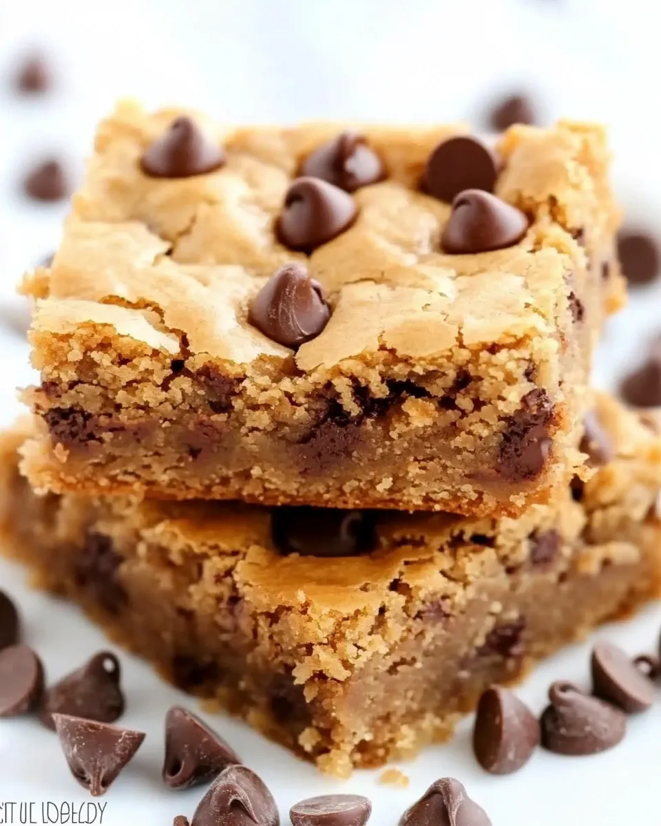 Easy Chocolate Chip Blondies Recipe shot
