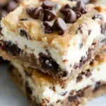 Homemade Chocolate Chip Cookie Dough Cheesecake Bar photo