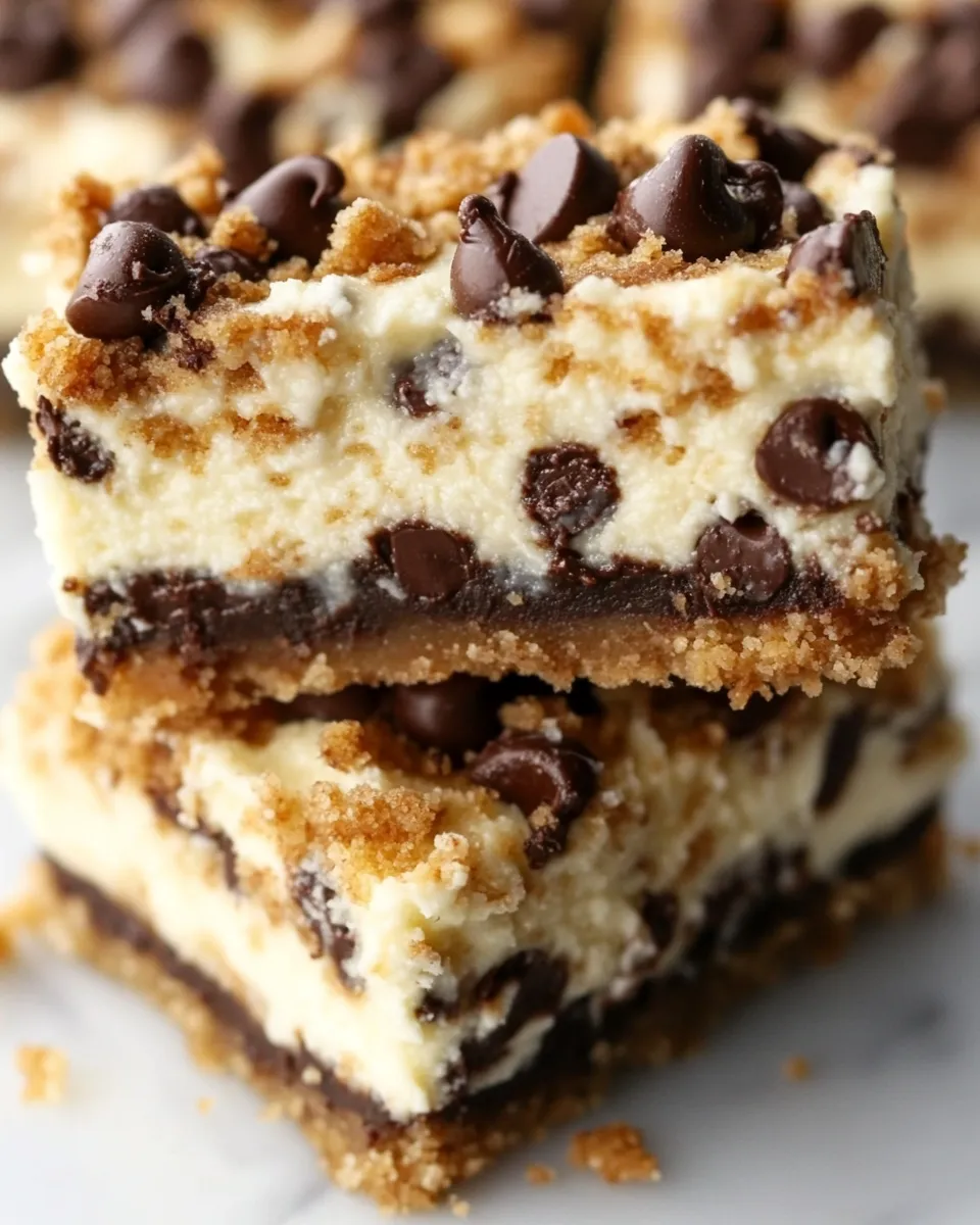 Classic Chocolate Chip Cookie Dough Cheesecake Bar image