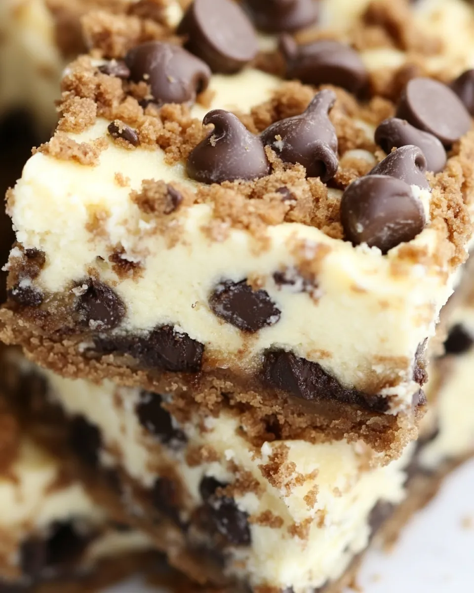 Easy Chocolate Chip Cookie Dough Cheesecake Bar recipe photo