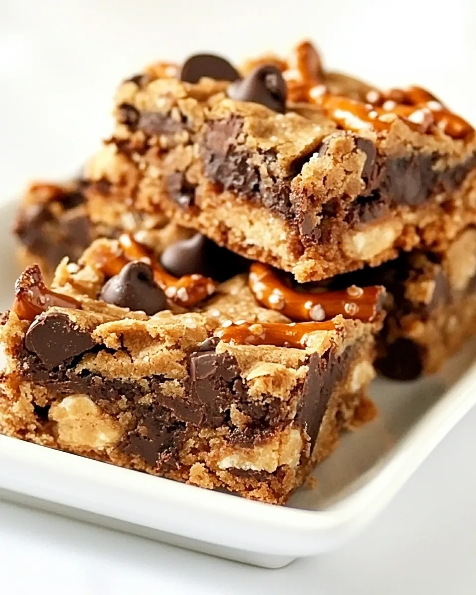 Homemade Chocolate Chip & Pretzel Cookie Bars picture