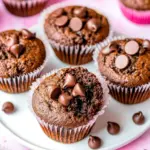 Homemade Chocolate Chocolate Chip Muffins photo