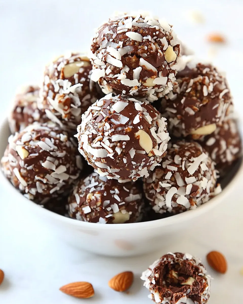 Homemade Chocolate Coconut Almond Balls recipe photo