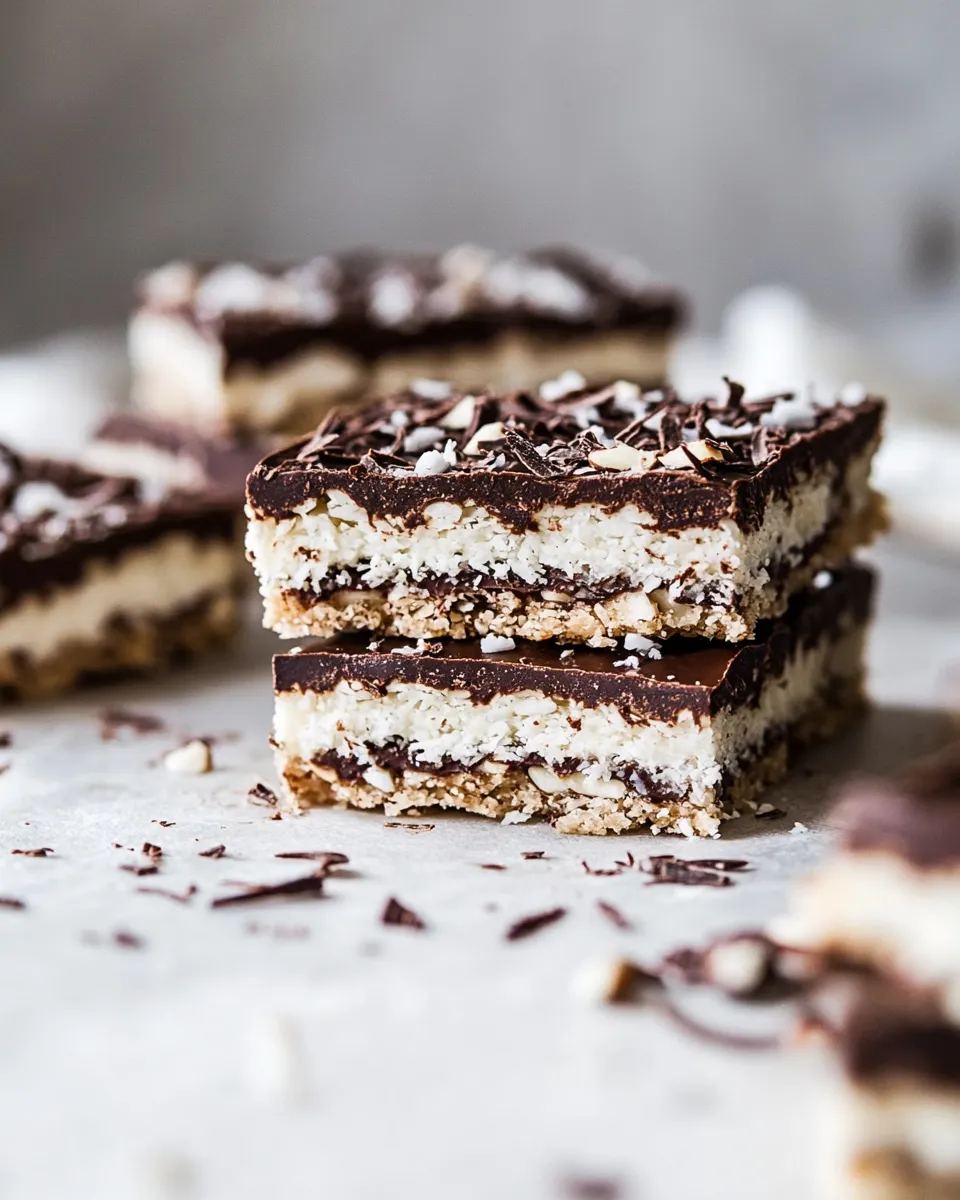 Simple Chocolate Coconut Almond Bars. recipe photo
