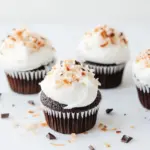 Easy Chocolate Coconut Cream Cupcakes. recipe image
