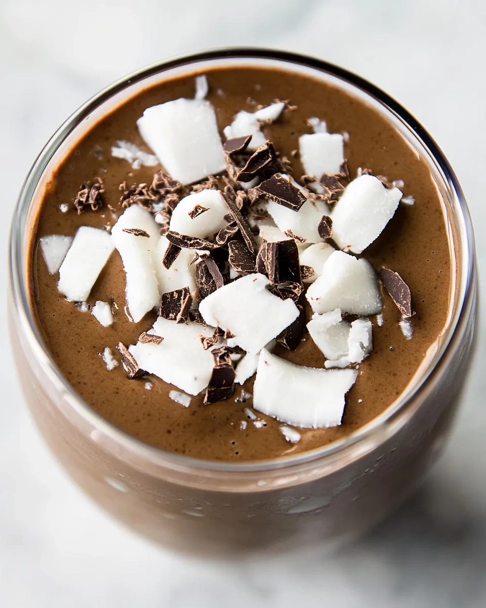 Homemade Chocolate Coconut Smoothie photo
