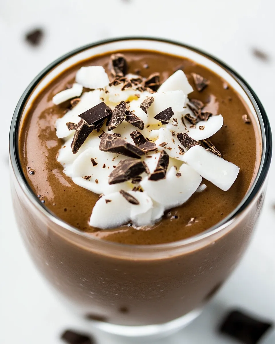Tasty Chocolate Coconut Smoothie shot