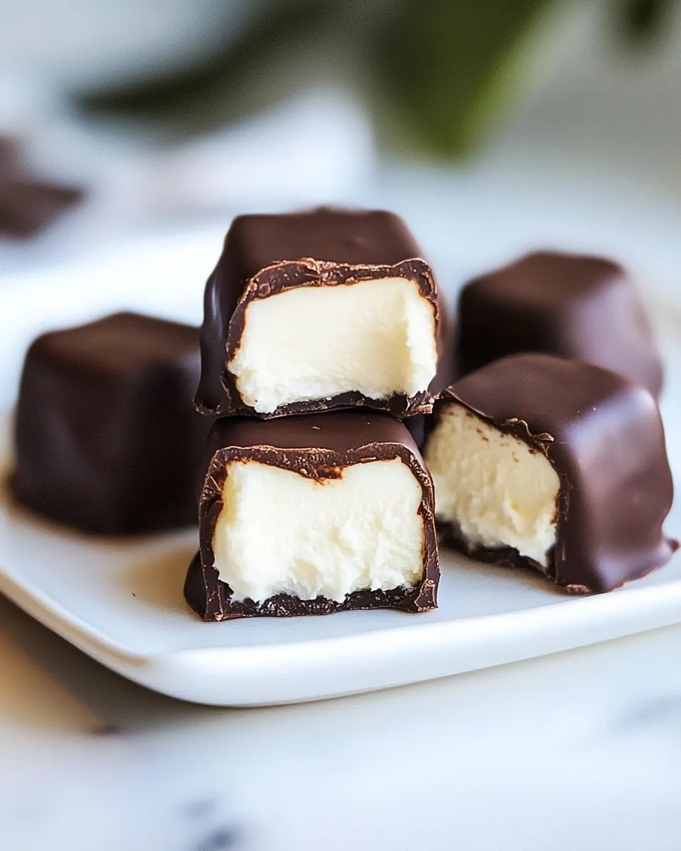 Delicious Chocolate Covered Cheesecake Bites shot