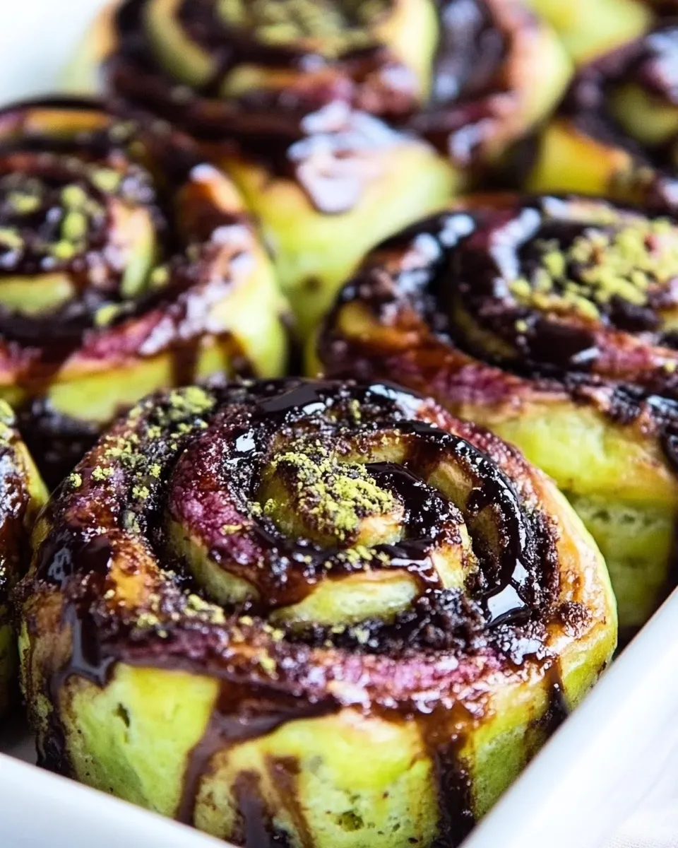 Delicious Chocolate Matcha Sticky Buns food shot