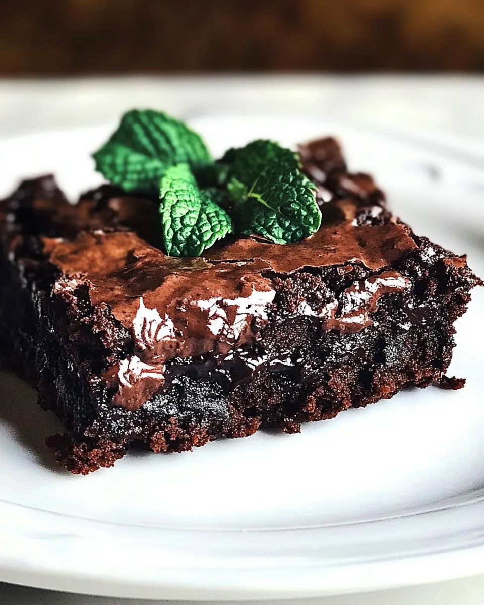 Easy Chocolate Mint Brownies Recipe shot