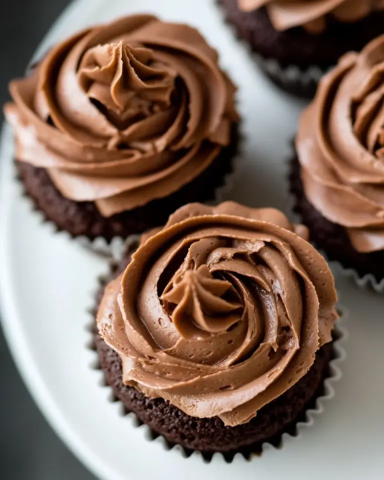 Homemade Chocolate Mousse Frosting for Cupcakes photo