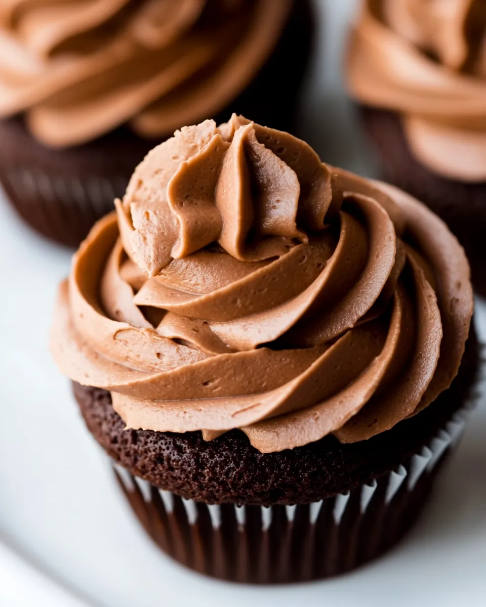Easy Chocolate Mousse Frosting for Cupcakes shot