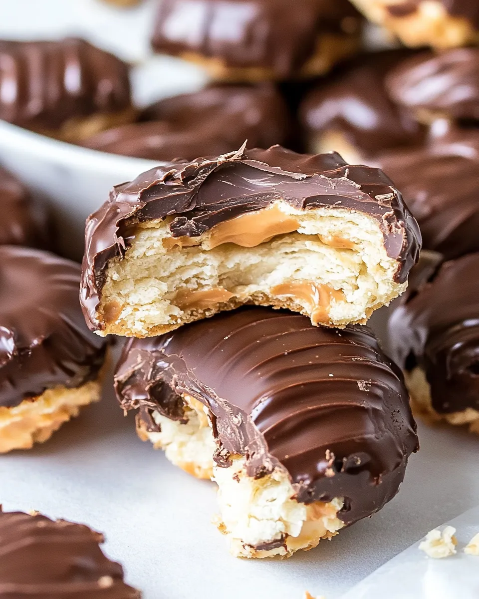 Easy Chocolate Peanut Butter Ritz Crackers food shot