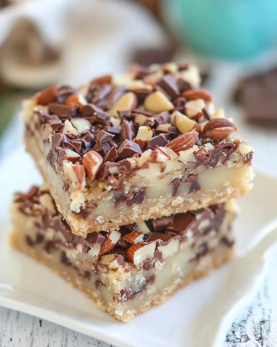 Classic Chocolate Toffee Almond Shortbread Bars image