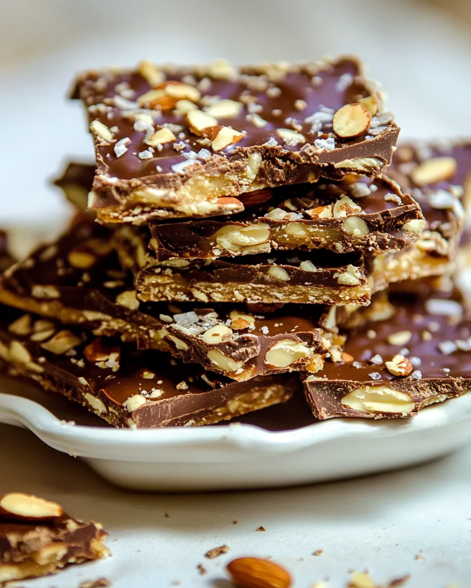 Homemade Chocolate Toffee with Almonds photo