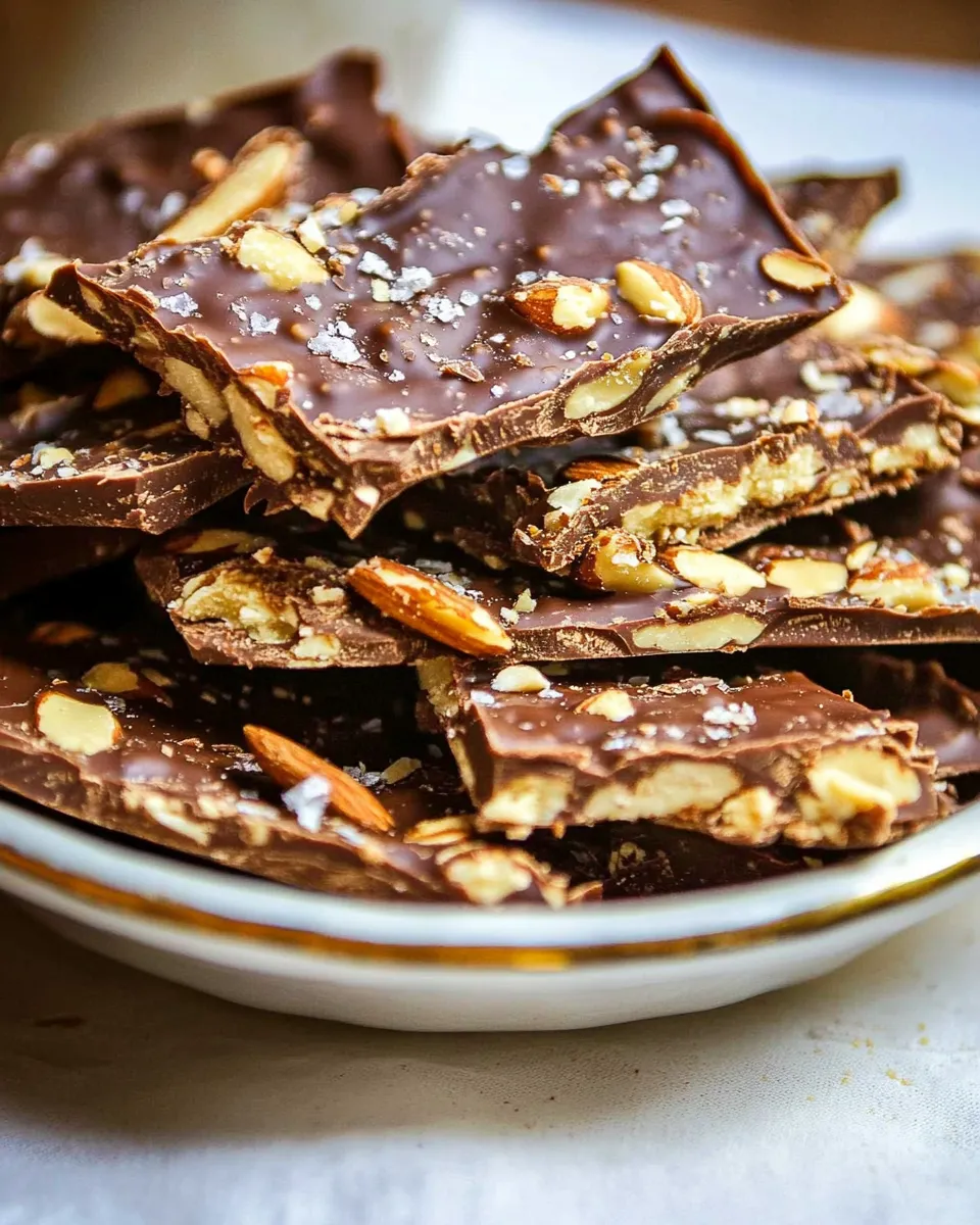 Easy Chocolate Toffee with Almonds recipe photo