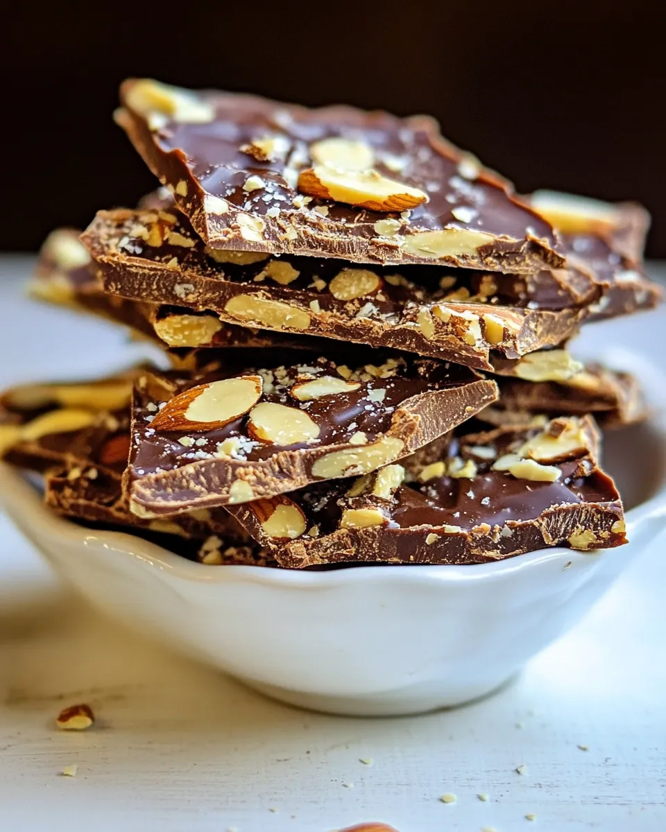Delicious Chocolate Toffee with Almonds shot